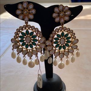 Xtra Lg Multi Stone Pierced Gypsy Earrings